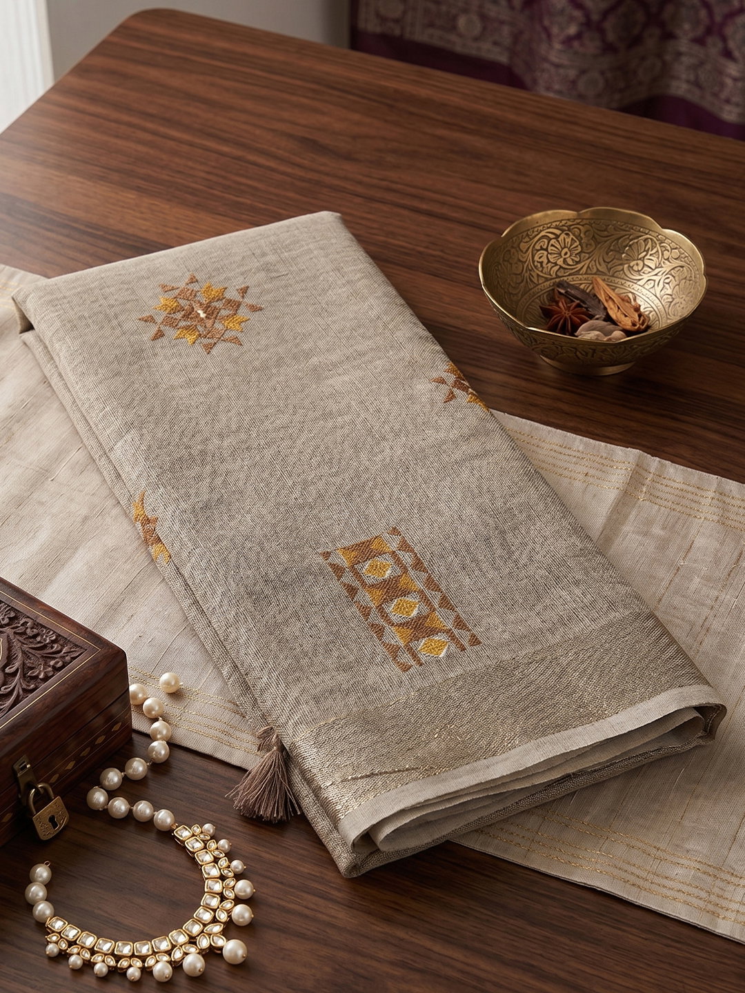 AST Samaira Linen Cotton Embroidery Sarees Collection