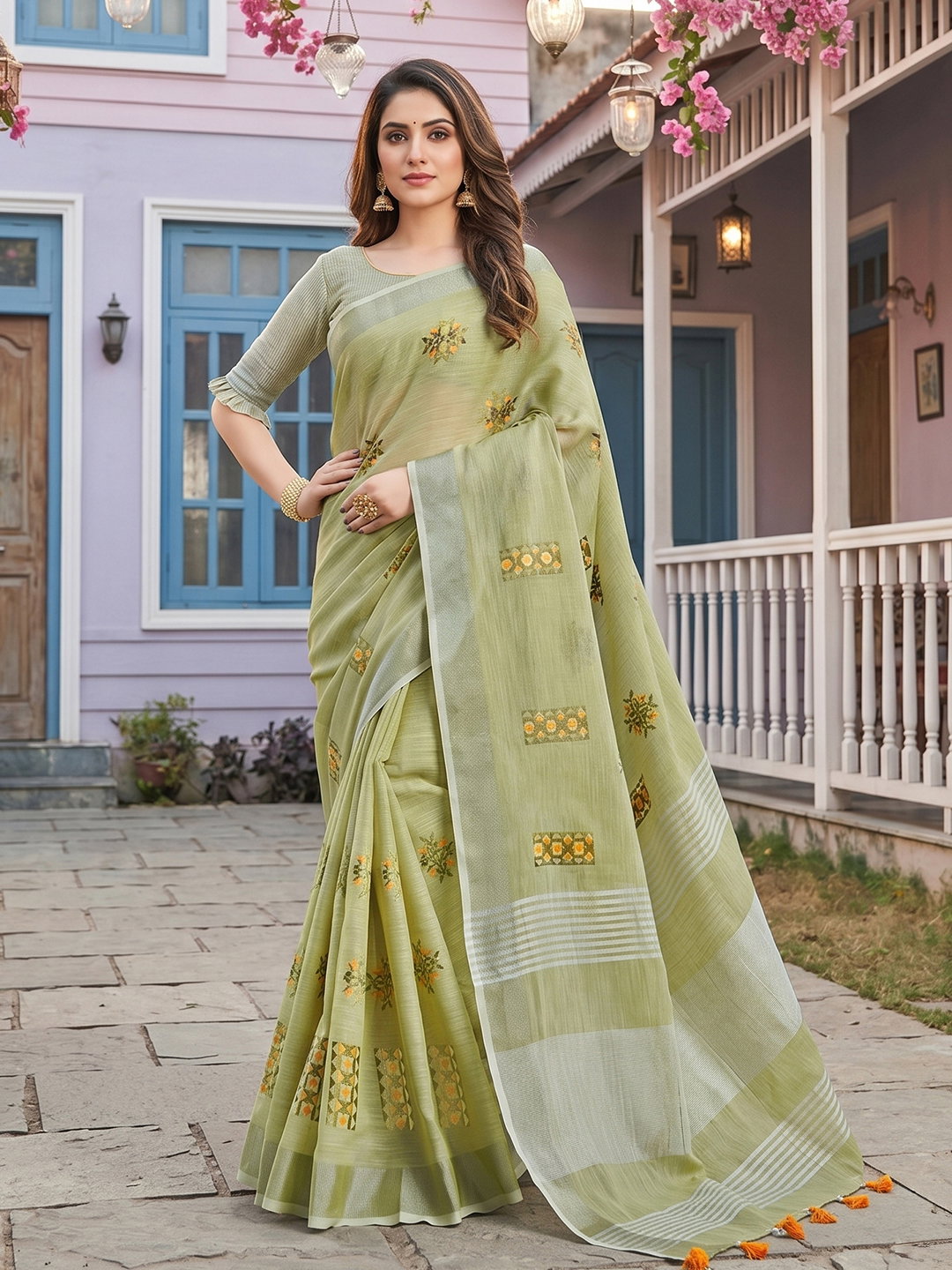 AST Samaira Linen Cotton Embroidery Sarees Collection