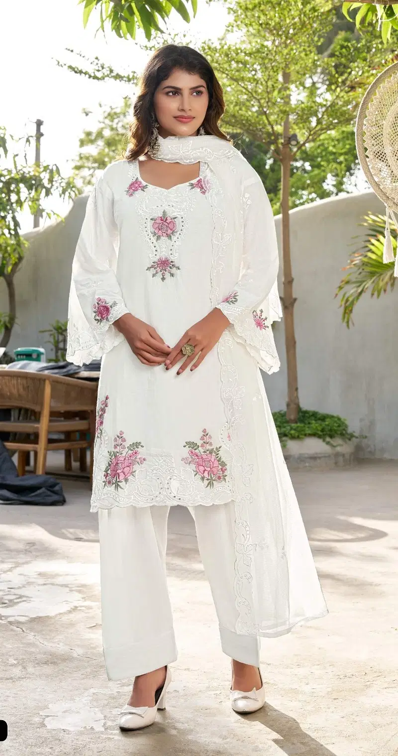 Khas 417 A To D Cambric Cotton Embroidered Salwar Kameez