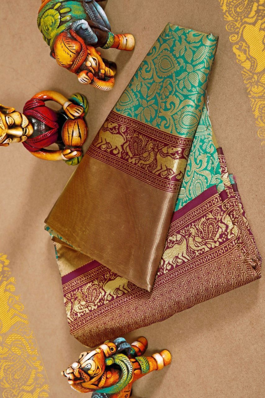 Soft Silk 5042 Lichi Silk Jacquard Work Saree