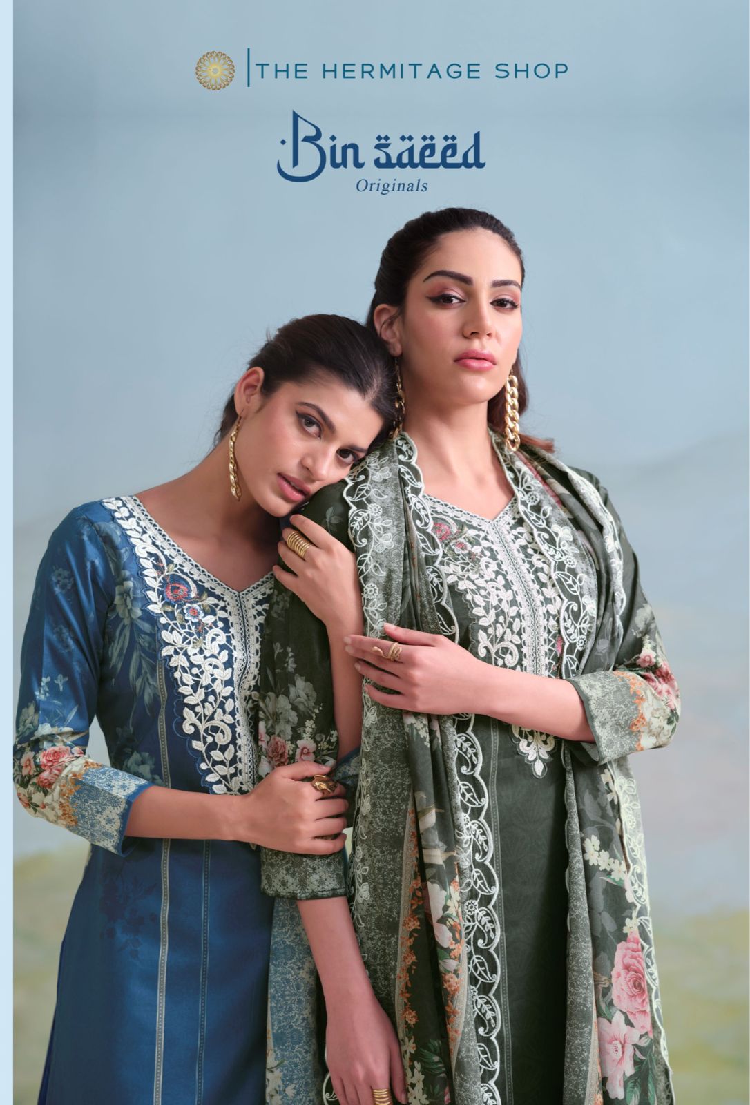 Hermitage Bin Saeed Originals Giza Lawn Embroidery Dress Materials Collection