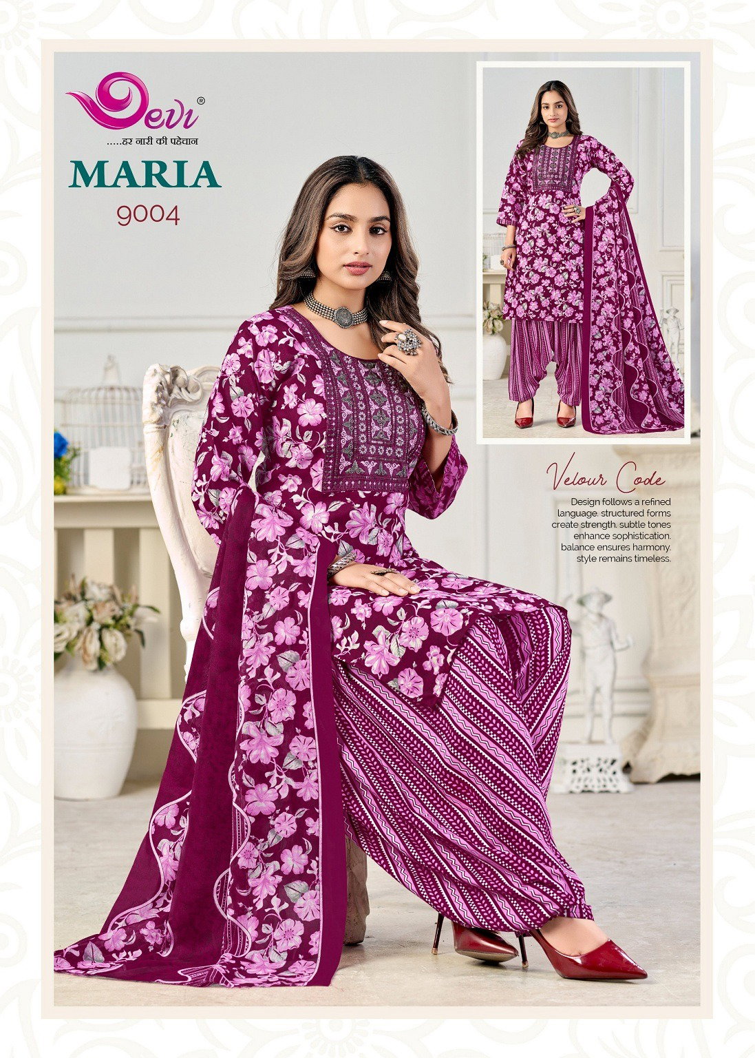 Devi Maria Vol 9 Indo Cotton Printed Readymade Patiala Suits Collection