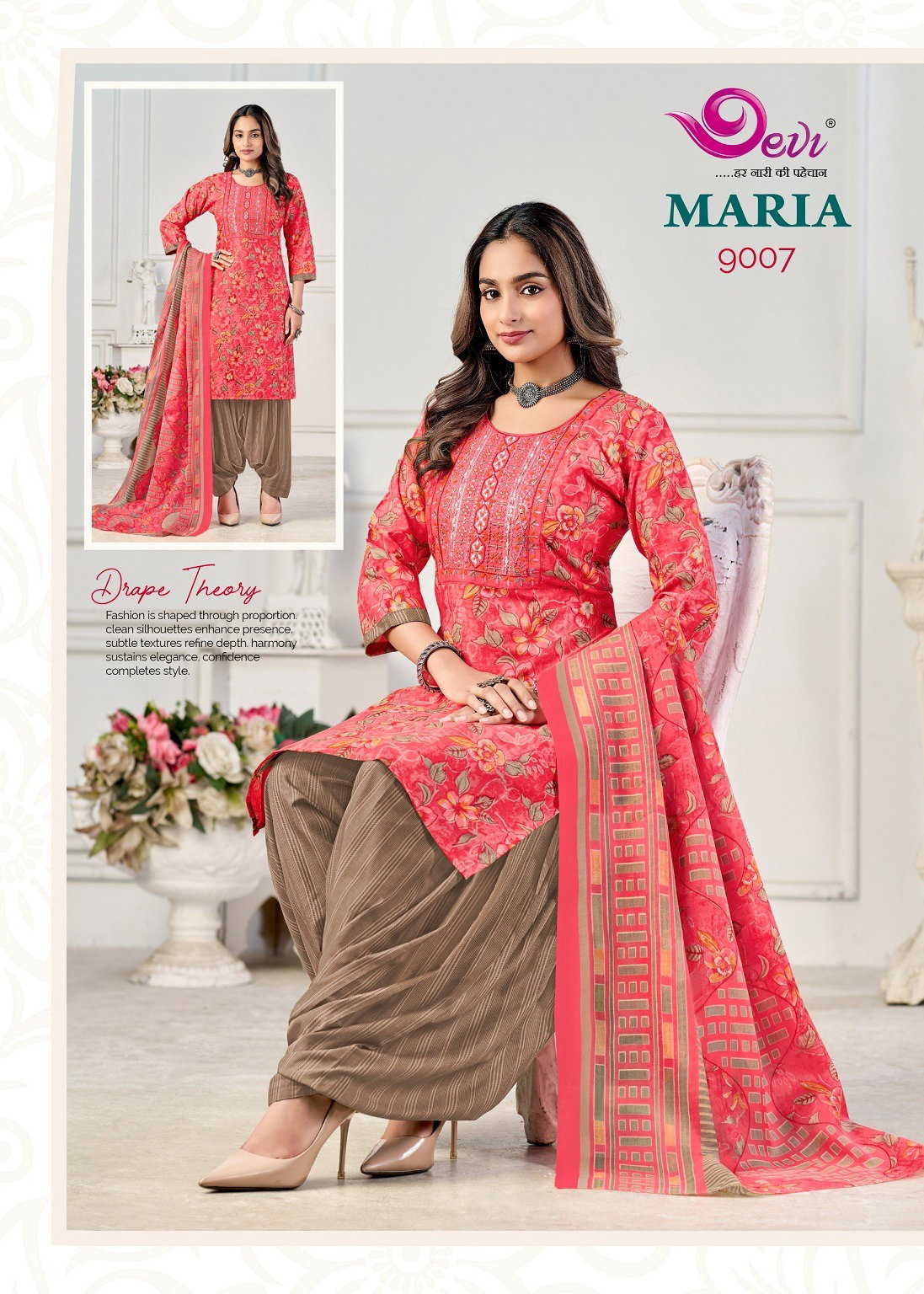 Devi Maria Vol 9 Indo Cotton Printed Readymade Patiala Suits Collection