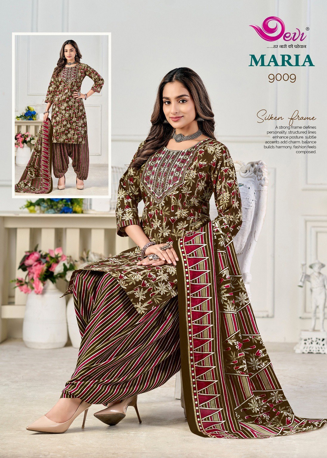 Devi Maria Vol 9 Indo Cotton Printed Readymade Patiala Suits Collection