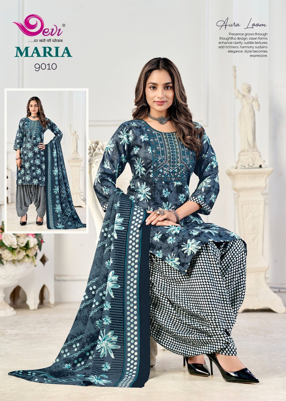 Devi Maria Vol 9 Indo Cotton Printed Readymade Patiala Suits Collection