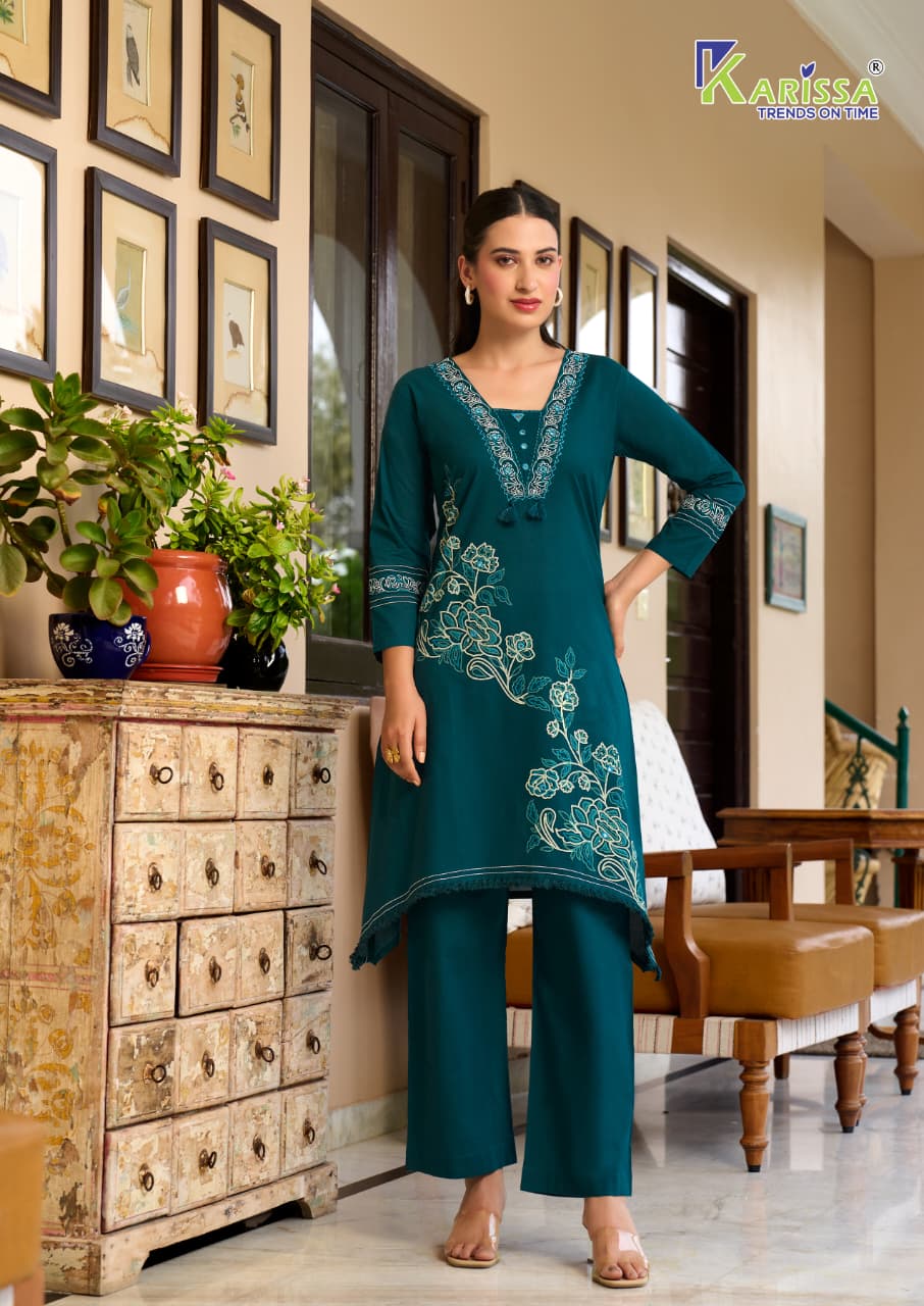 Karissa Amrita Bombay Cotton Handworked Kurti With Bottom