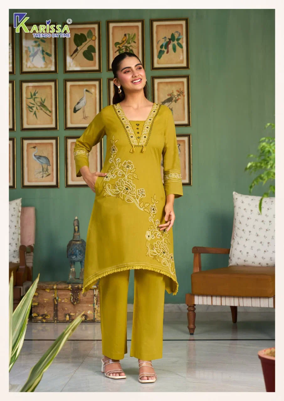 Karissa Amrita Bombay Cotton Handworked Kurti With Bottom