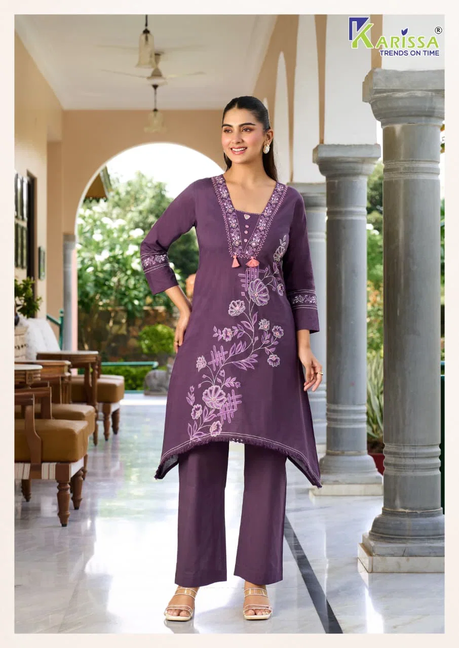 Karissa Amrita Bombay Cotton Handworked Kurti With Bottom