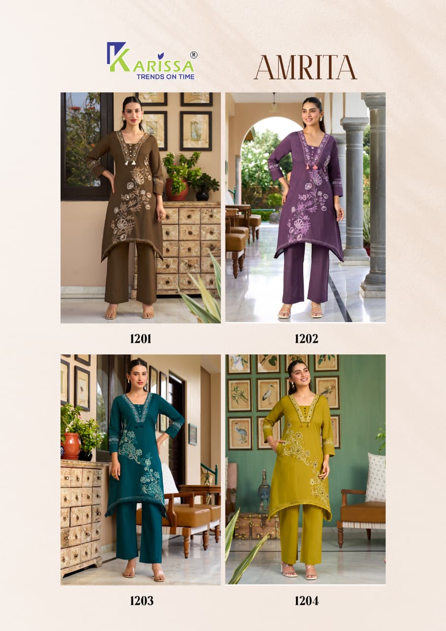 Karissa Amrita Bombay Cotton Handworked Kurti With Bottom
