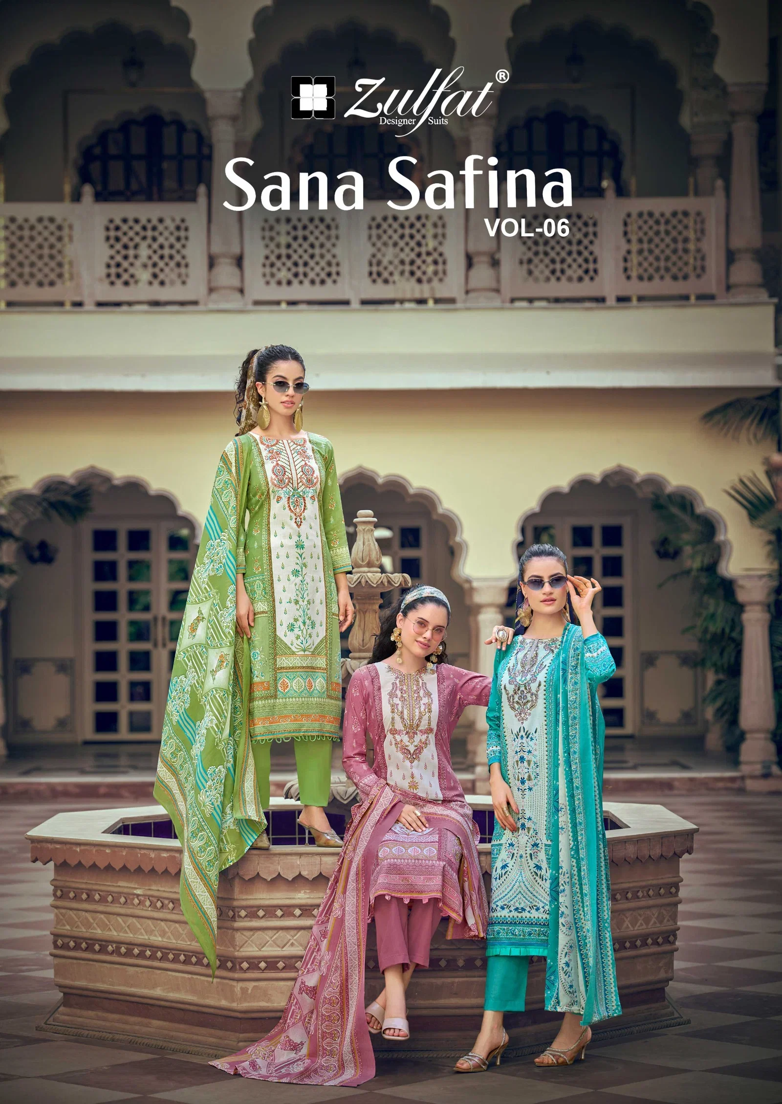 Zulfat Sana Safina Vol 6 Cotton Embroidered Dress Material