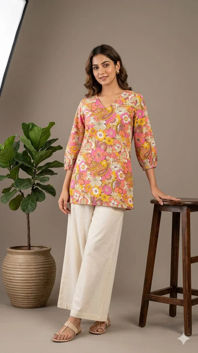 Naisha K 1018 Cotton Printed Tops Collection