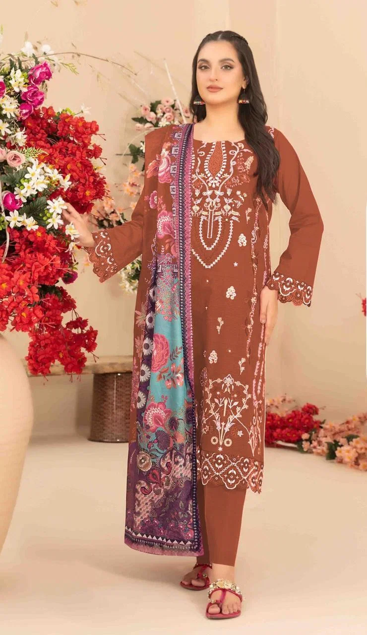 Mah E Rooh 4234 A To D Cambric Cotton Embroidered Salwar Kameez