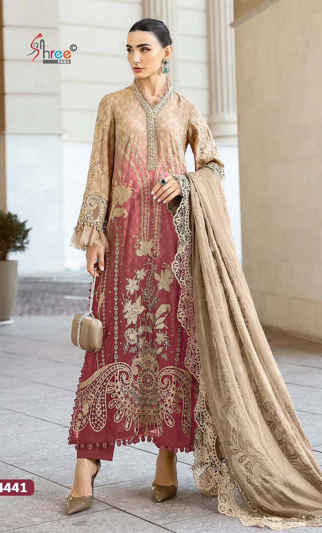 Shree Mariya B Premium Embroidered Vol 2 Cotton Dupatta Pakistani Salwar Suit