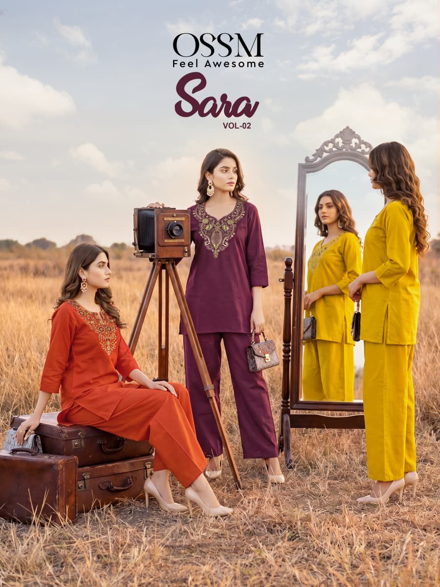 Ossm Sara Vol 2 Dhabu Cotton Embroidered Co Ord Set Collection