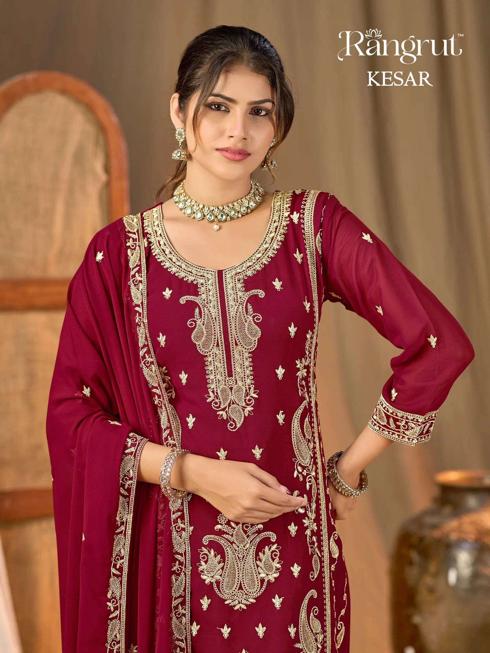 Rangrut Kesar Georgette Embroidered Salwar Kameez Collection