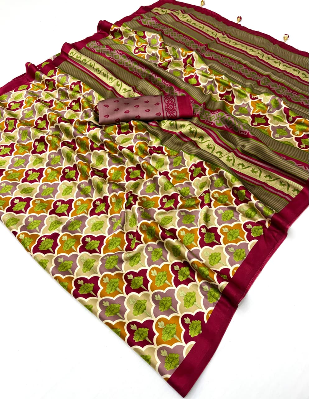 Lux Vol 38 Semi Modal Ajrakh Printed Saree Collection