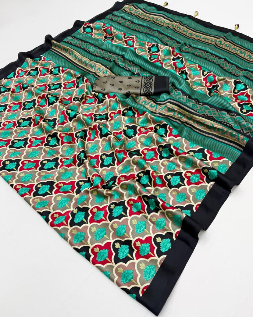 Lux Vol 38 Semi Modal Ajrakh Printed Saree Collection