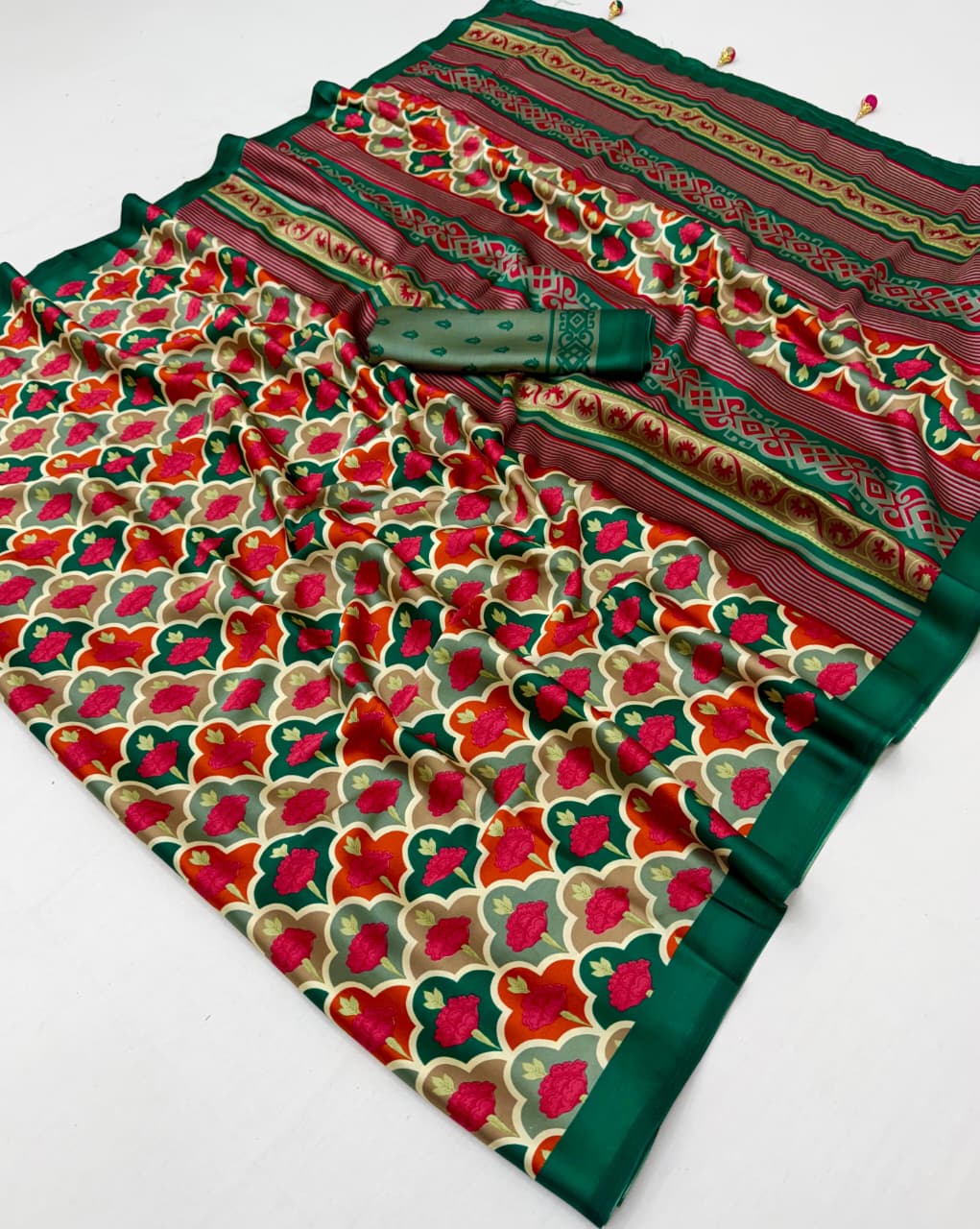 Lux Vol 38 Semi Modal Ajrakh Printed Saree Collection
