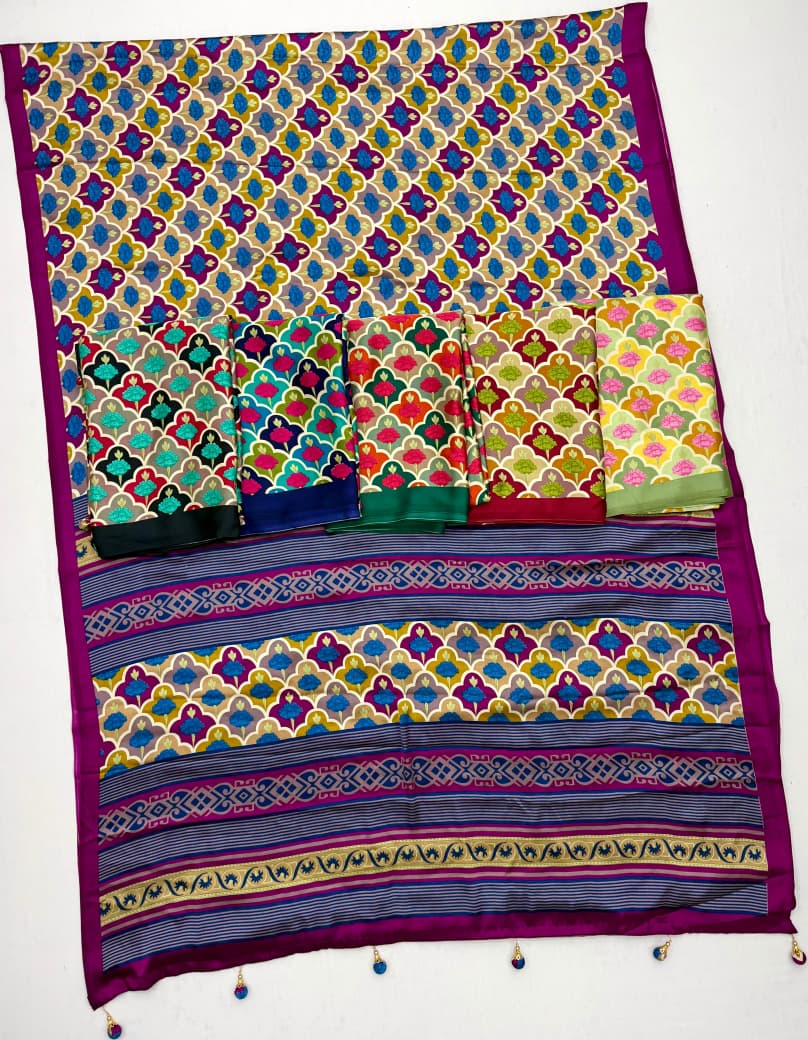 Lux Vol 38 Semi Modal Ajrakh Printed Saree Collection