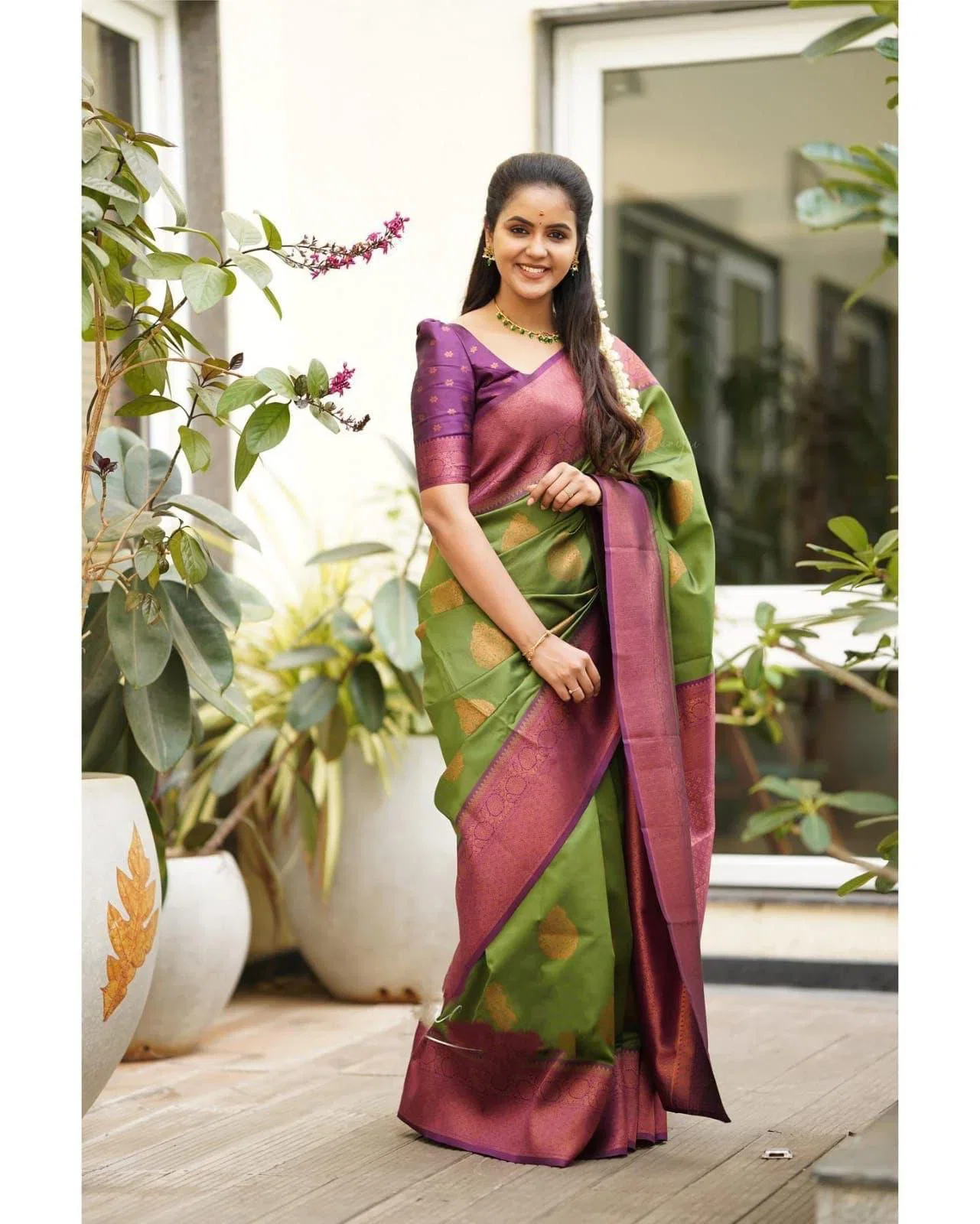 Soft Silk 4059 Lichi Silk Jacquard Worked Saree Collection