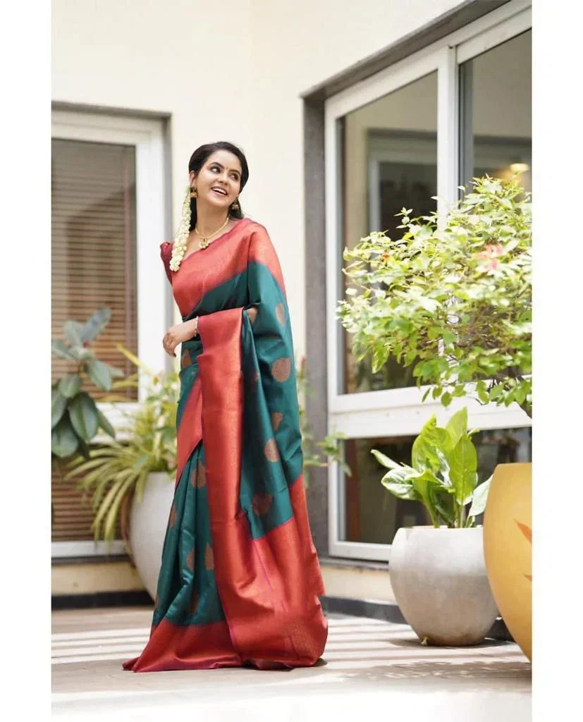 Soft Silk 4059 Lichi Silk Jacquard Worked Saree Collection