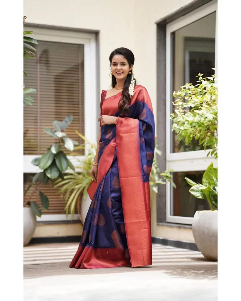 Soft Silk 4059 Lichi Silk Jacquard Worked Saree Collection