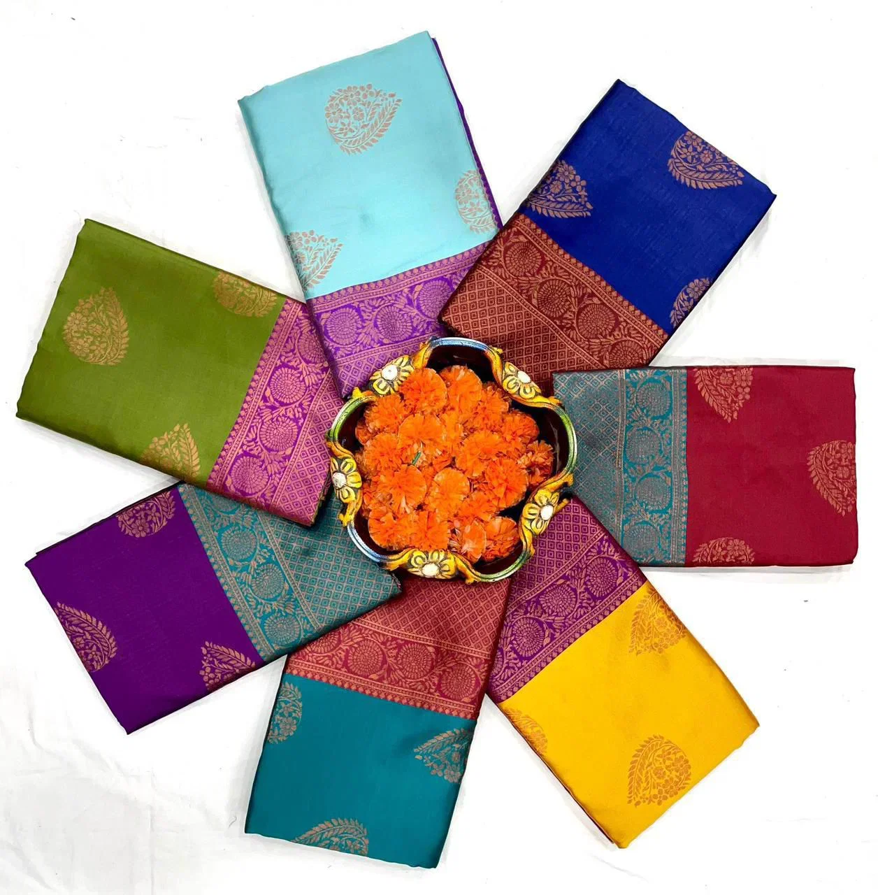 Soft Silk 4059 Lichi Silk Jacquard Worked Saree Collection