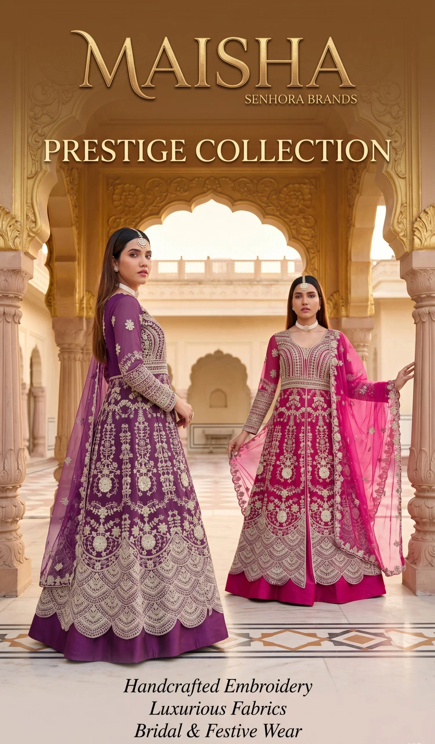 Senhora Anarkali 3106 Pure Butterfly Net Embroidered Gown With Bottom Dupatta