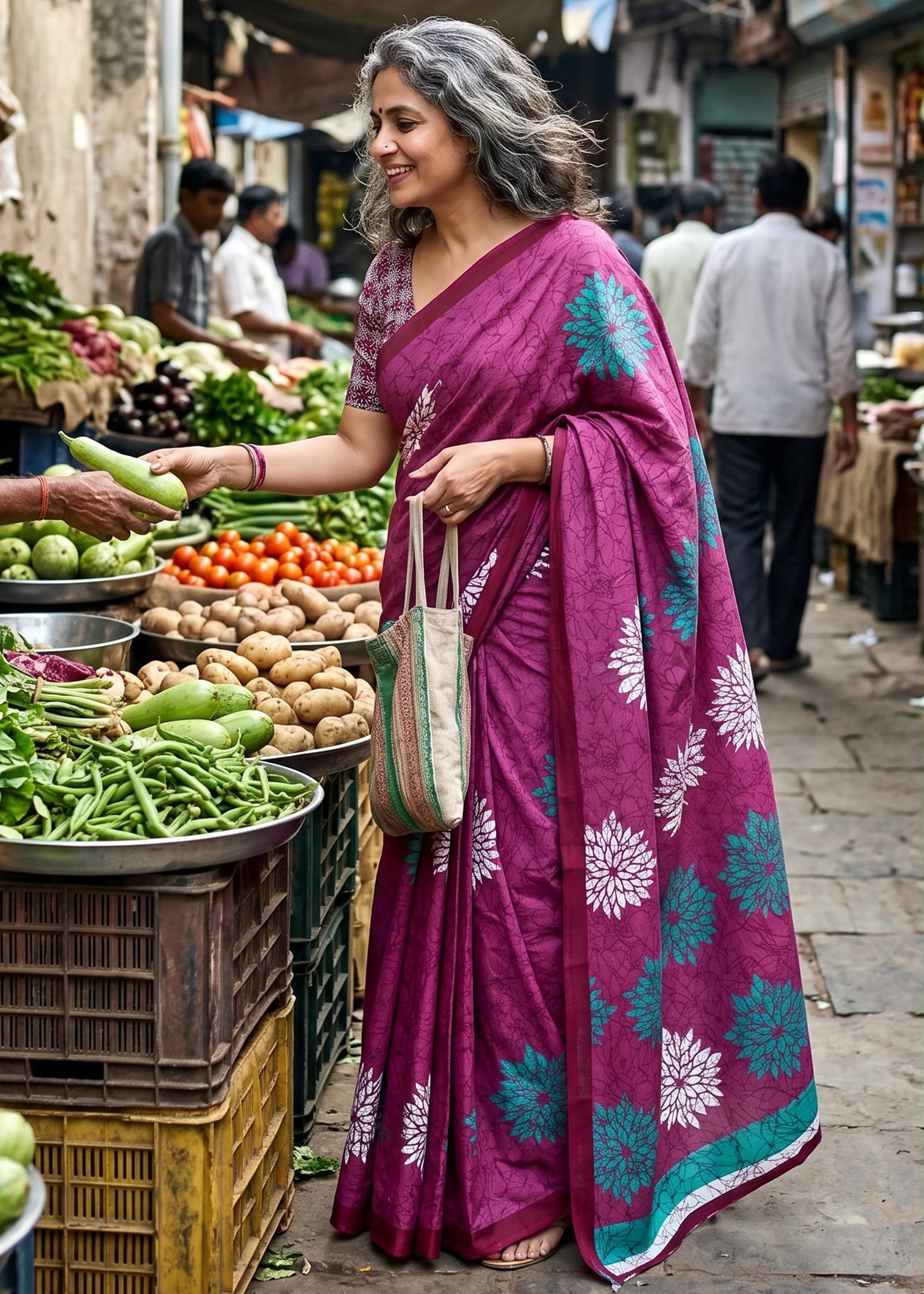 Sm Yami 122 Mal Cotton Flower Print Saree