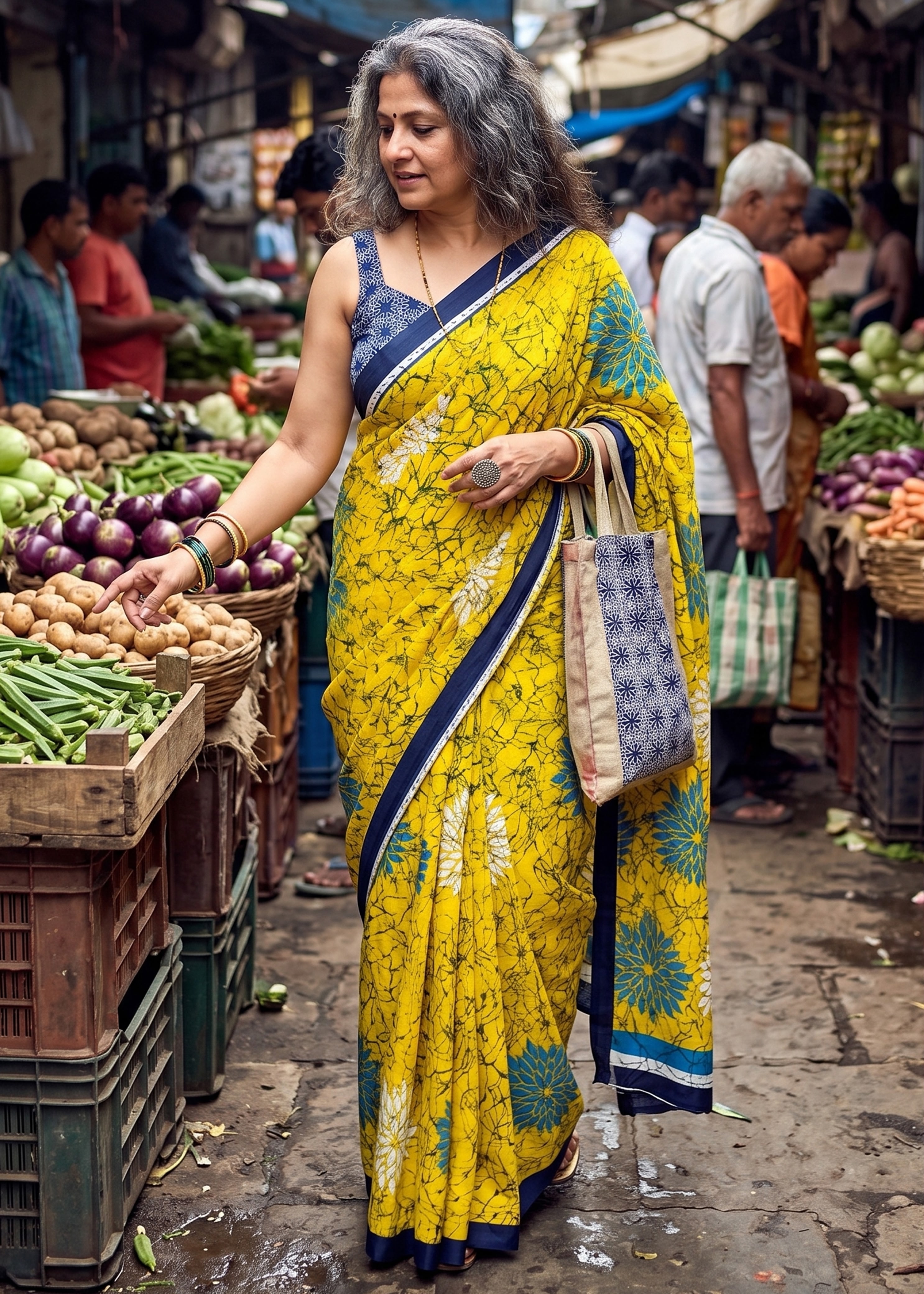 Sm Yami 122 Mal Cotton Flower Print Saree