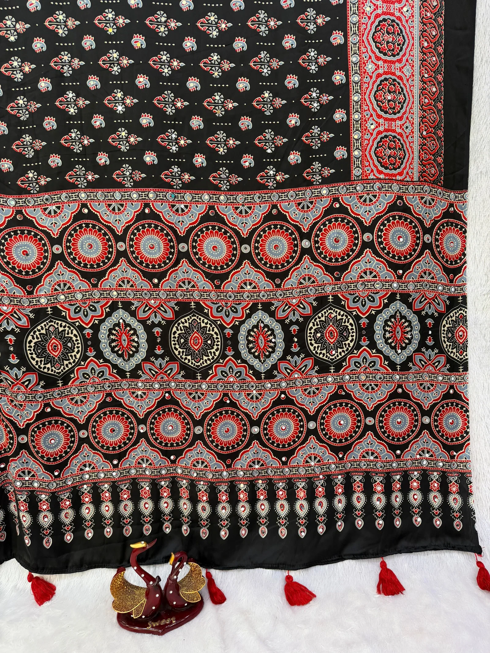Kc 2134 Japan Satin Ajrakh Printed Saree