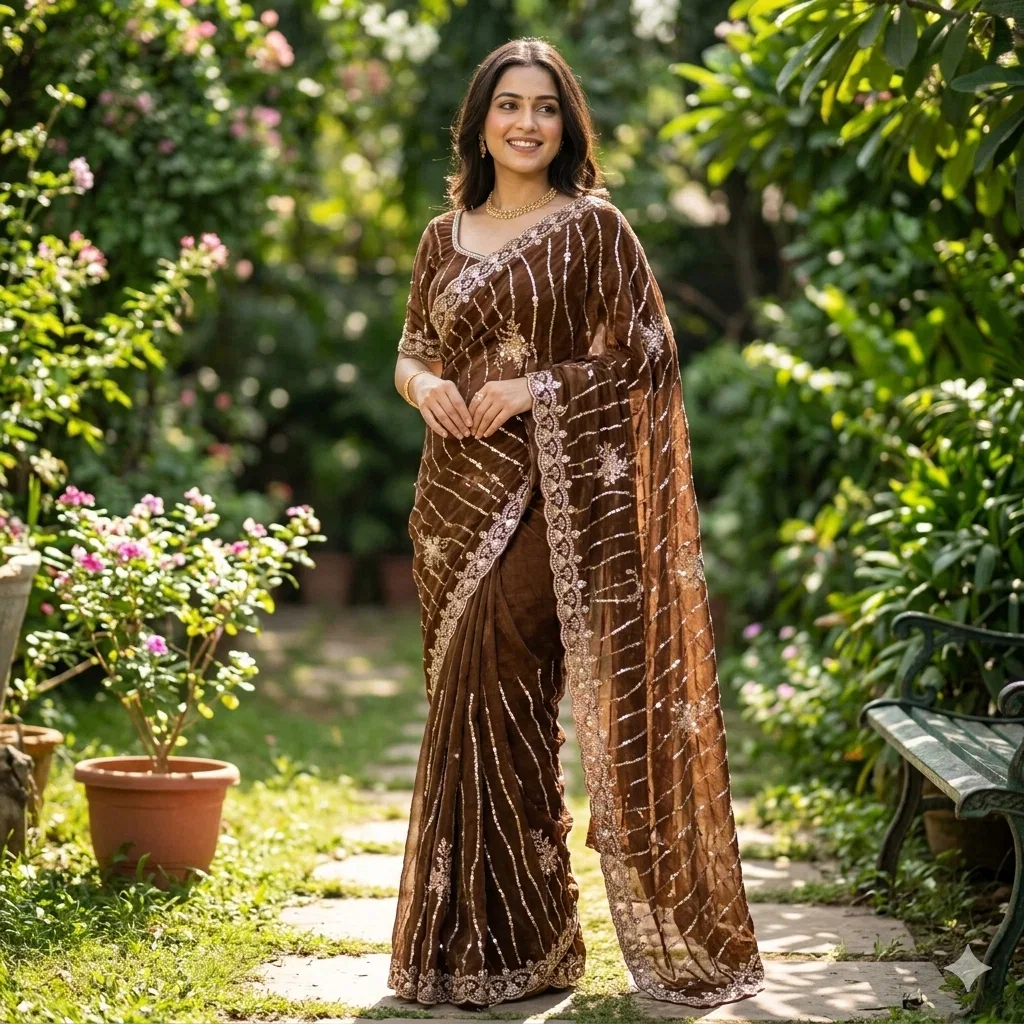 Kc 942 Nc Moss Silk Handworked Saree Collection