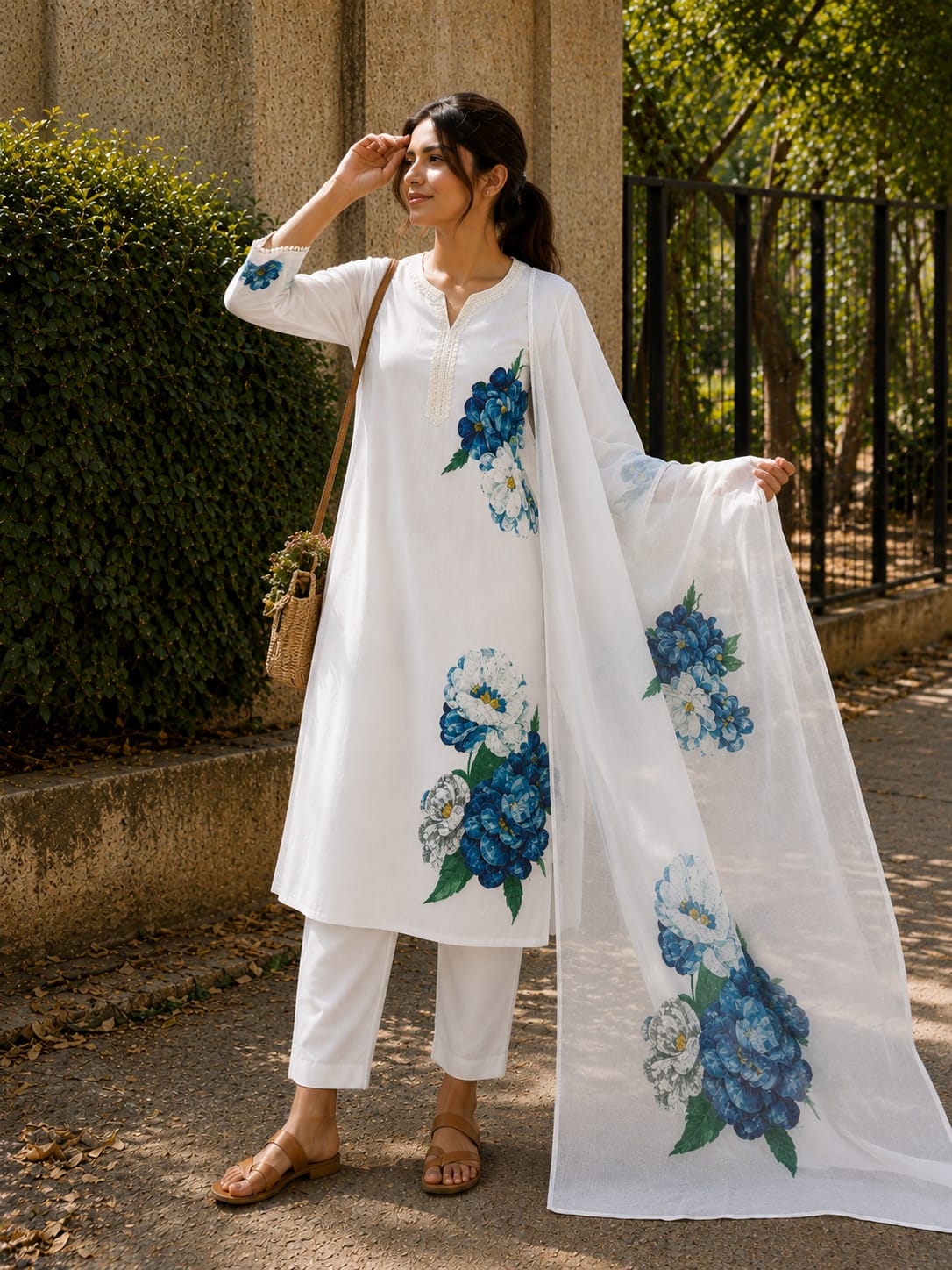 Lekha BK 04 Lilan Cotton Kurti Pant Dupatta Set