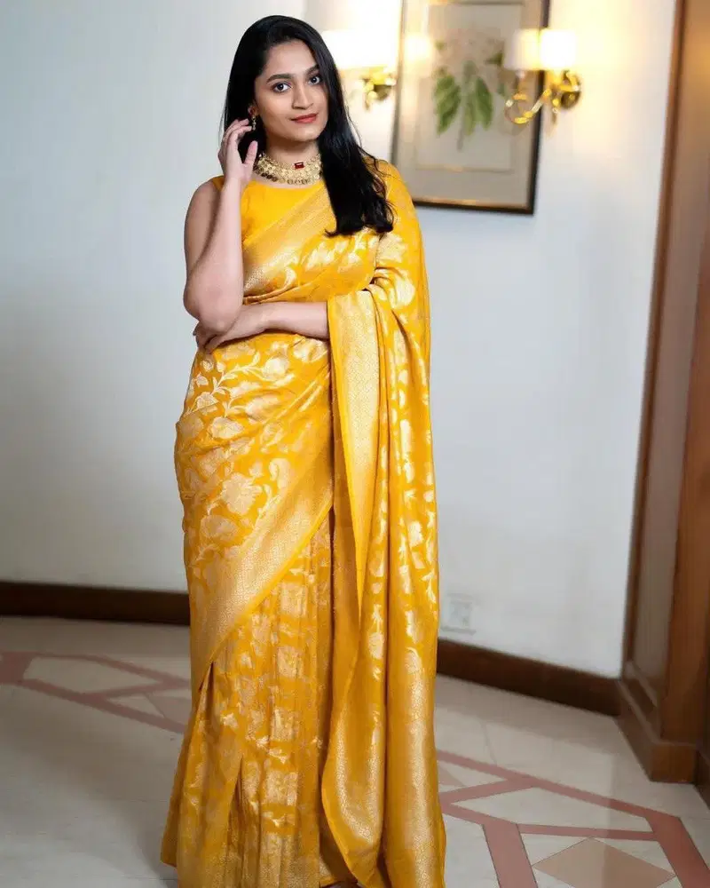Soft Silk 5076 Lichi Silk Jacquard Work Saree Collection