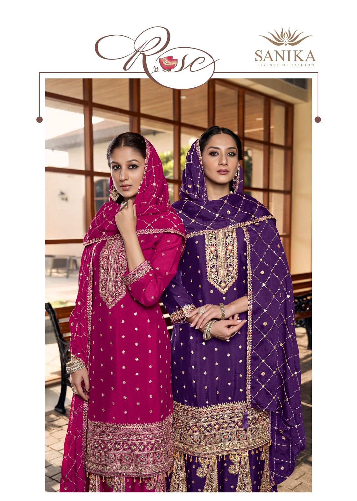 Sanika Rose Chinon Silk Embroidery And Hand Work Readymade Salwar Suit