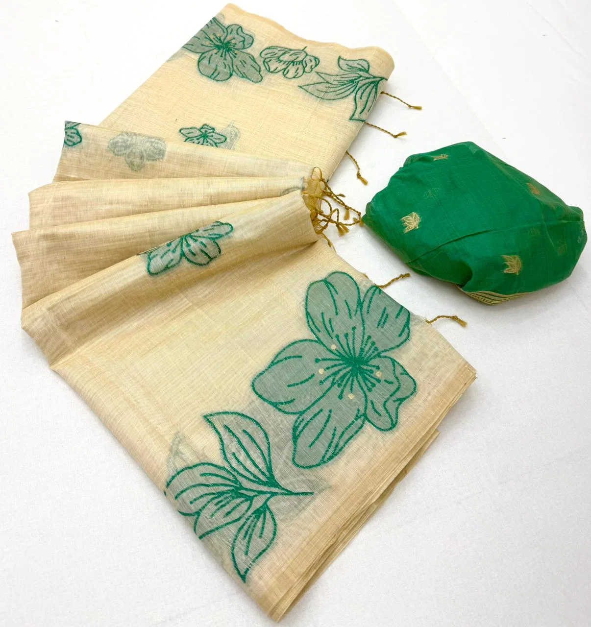 Rajyog Gauri Chanderi Soft Cotton jamdani Weaving Saree