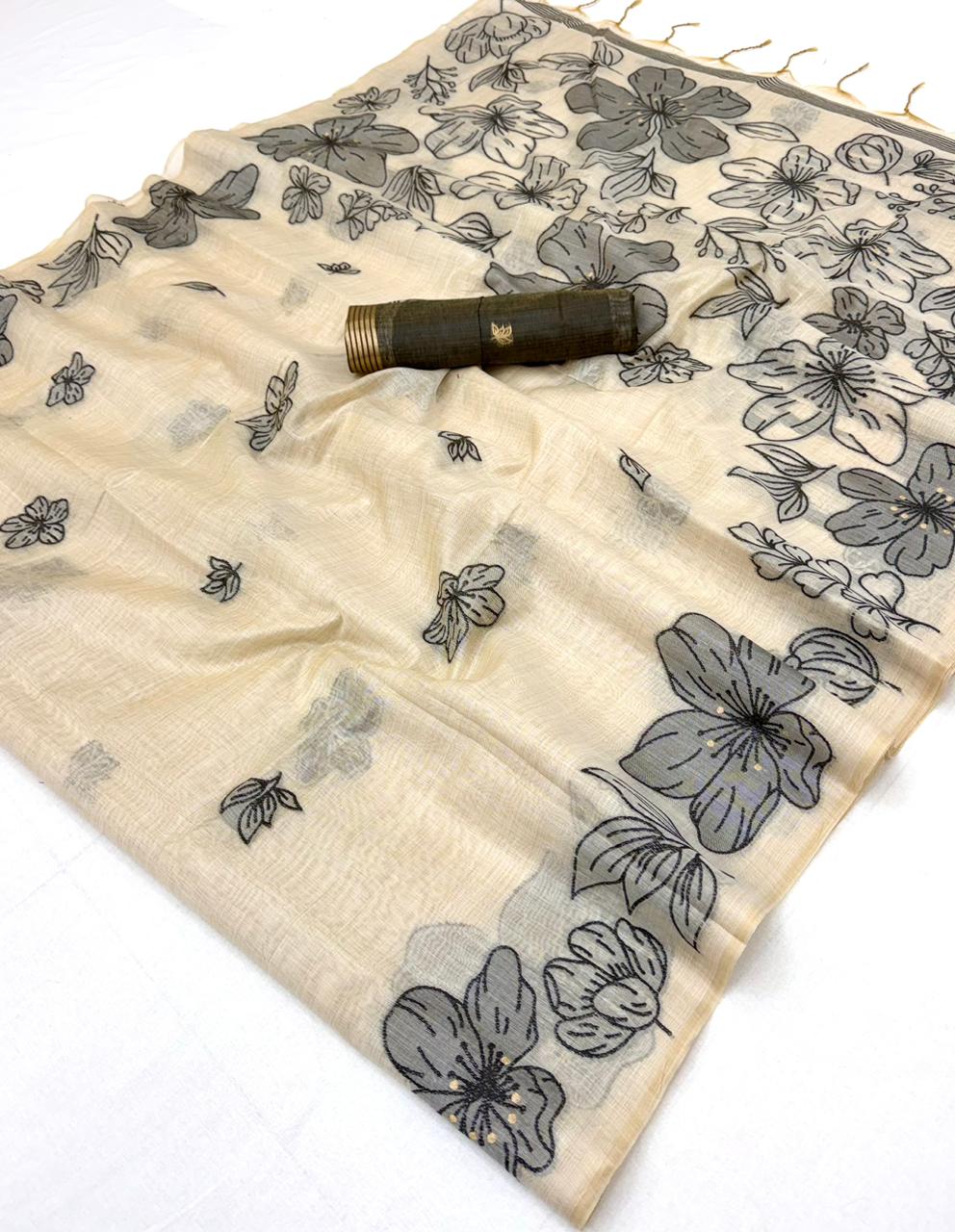 Rajyog Gauri Chanderi Soft Cotton jamdani Weaving Saree