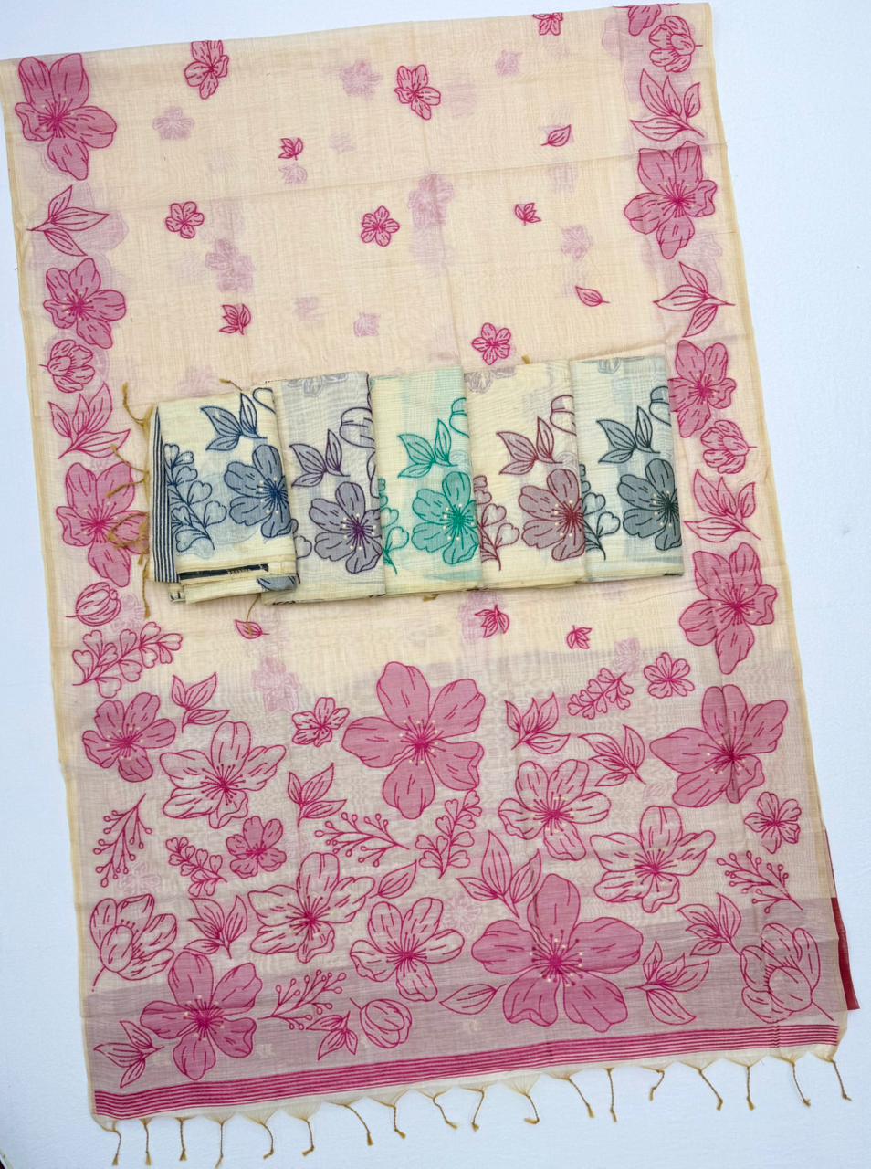 Rajyog Gauri Chanderi Soft Cotton jamdani Weaving Saree