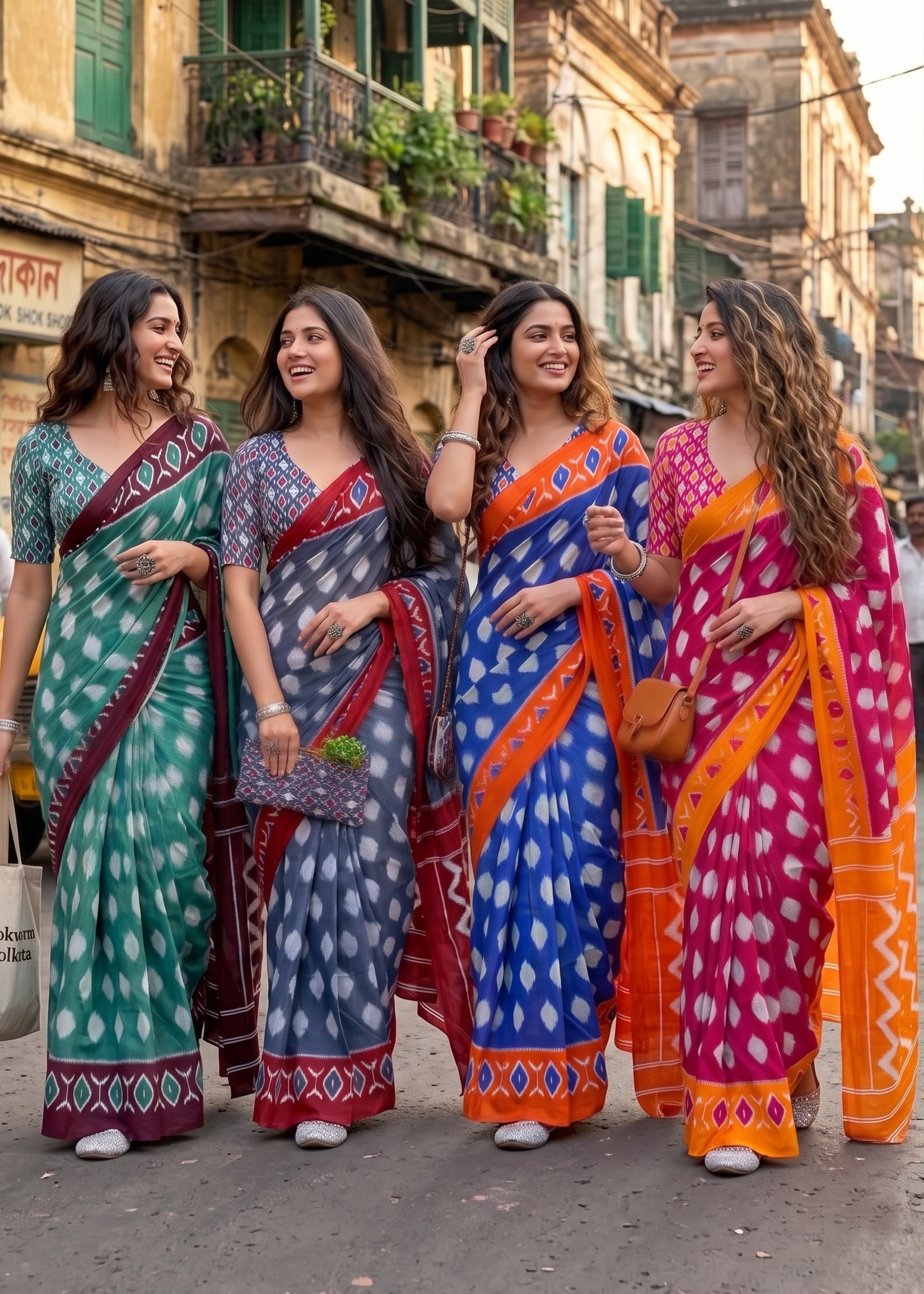 Sm Yami 123 Cotton Ikkat Printed Saree