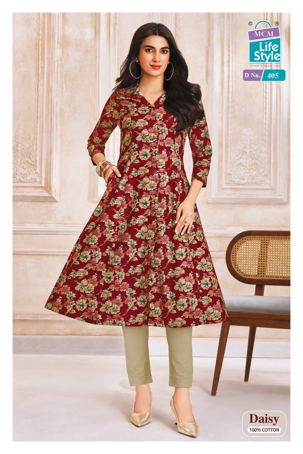 Mcm Daisy Vol 4 Cotton Printed A Line Kurti Collection