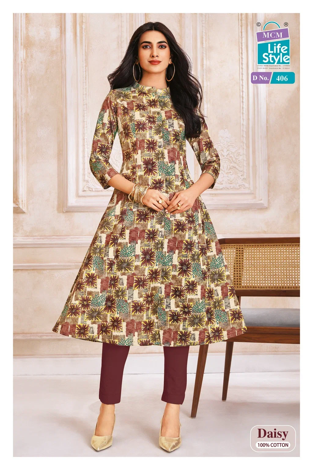 Mcm Daisy Vol 4 Cotton Printed A Line Kurti Collection