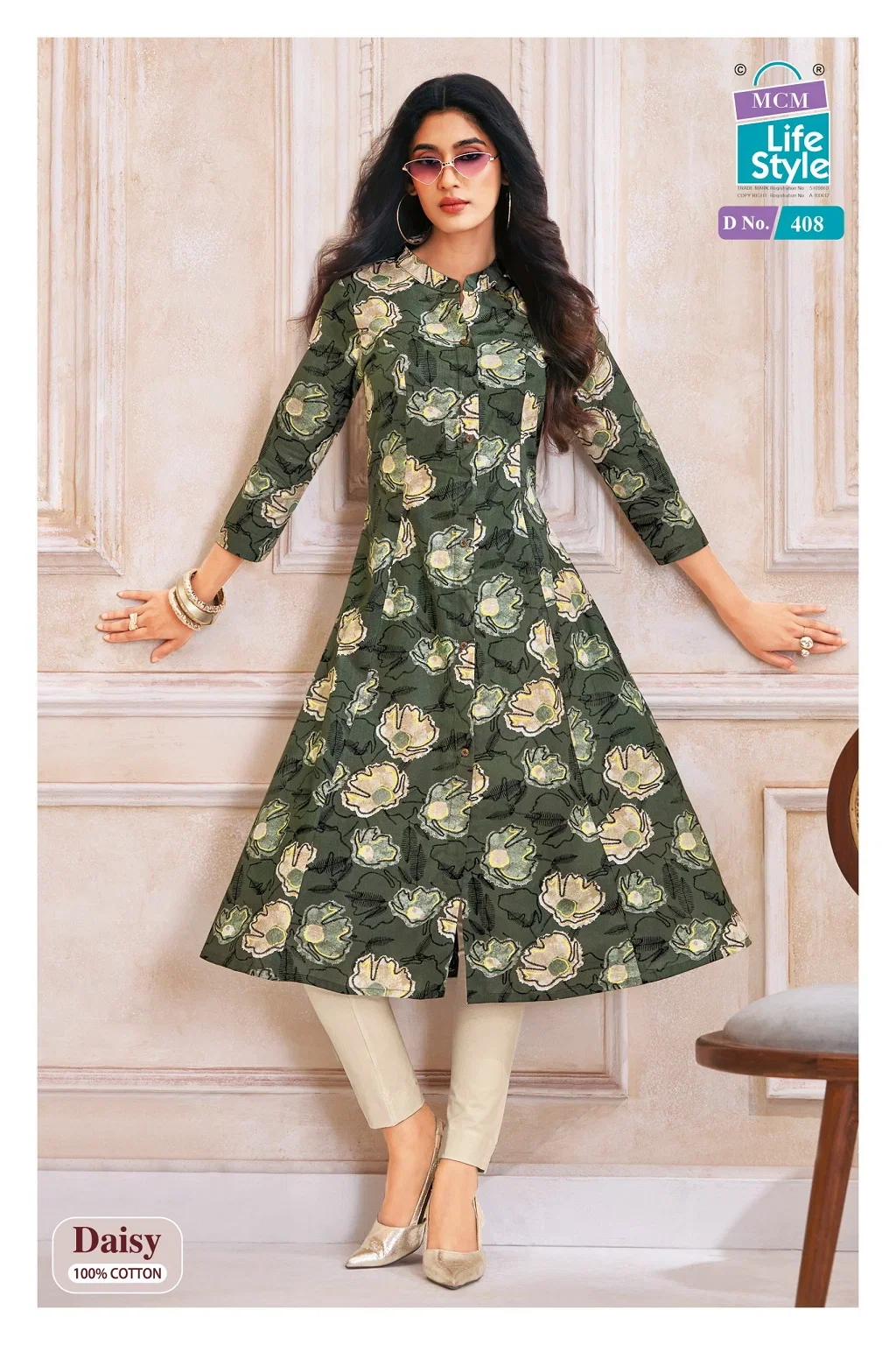 Mcm Daisy Vol 4 Cotton Printed A Line Kurti Collection