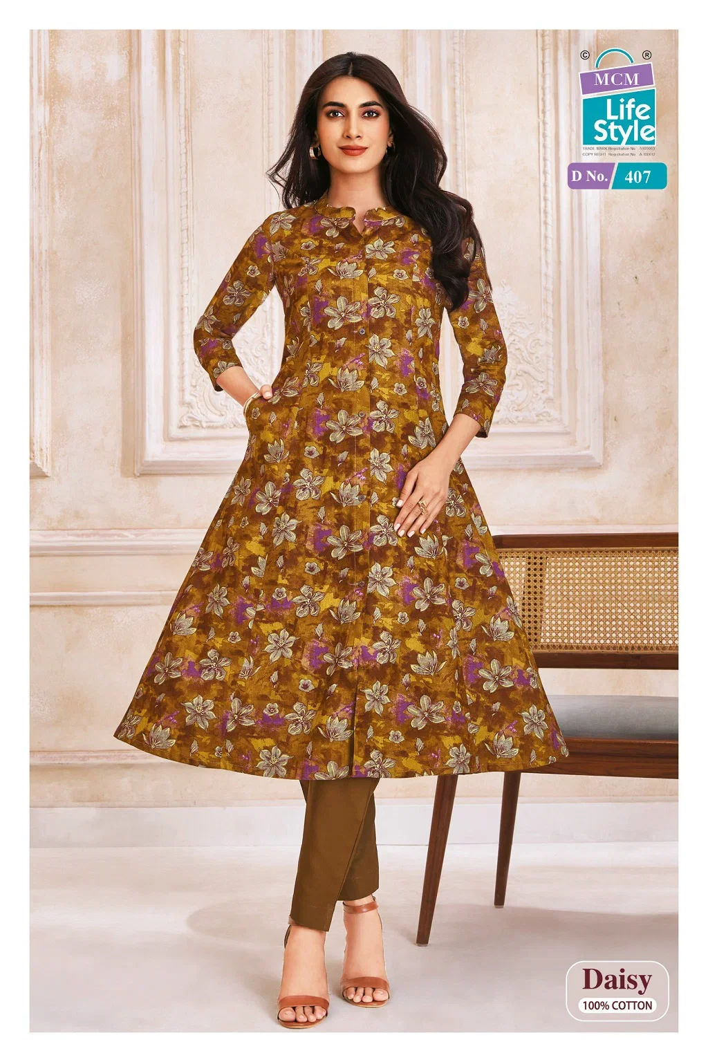 Mcm Daisy Vol 4 Cotton Printed A Line Kurti Collection