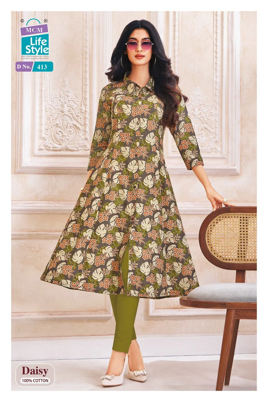 Mcm Daisy Vol 4 Cotton Printed A Line Kurti Collection