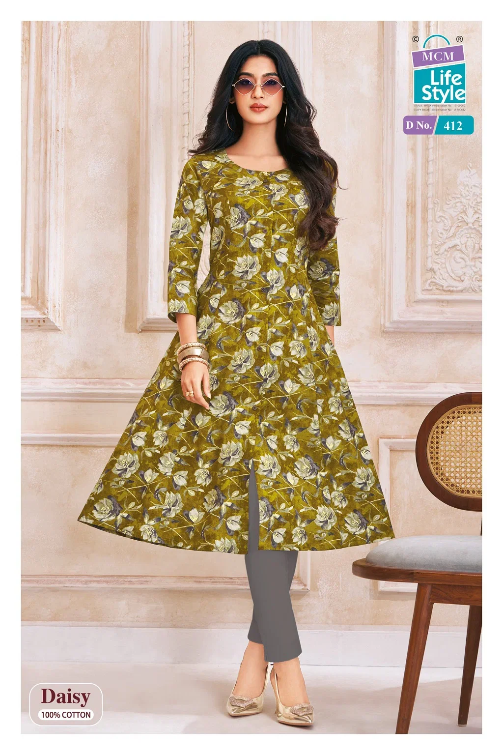 Mcm Daisy Vol 4 Cotton Printed A Line Kurti Collection