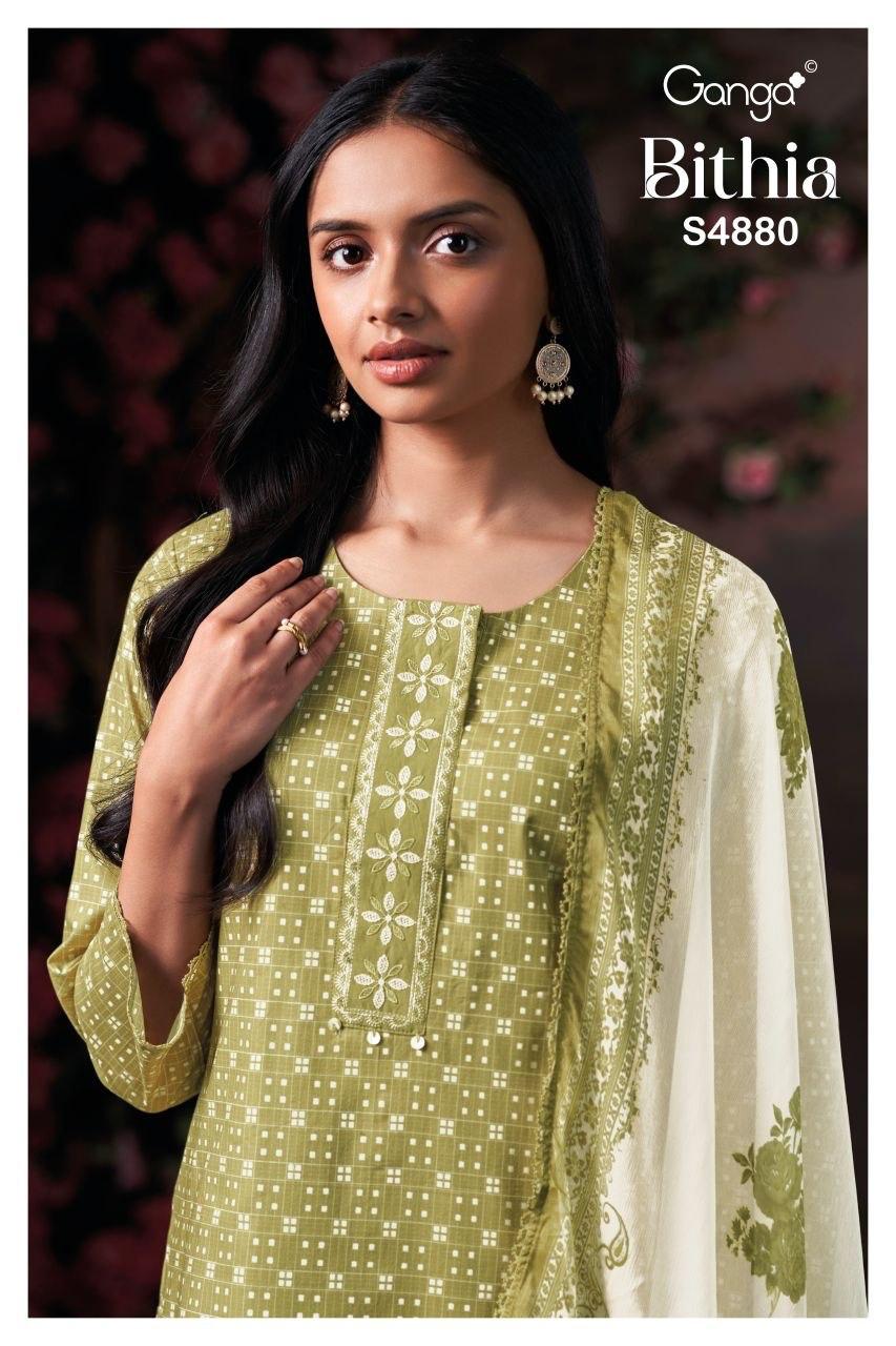 Ganga Bithia 4880 Cotton Embroidered Salwar Kameez Collection
