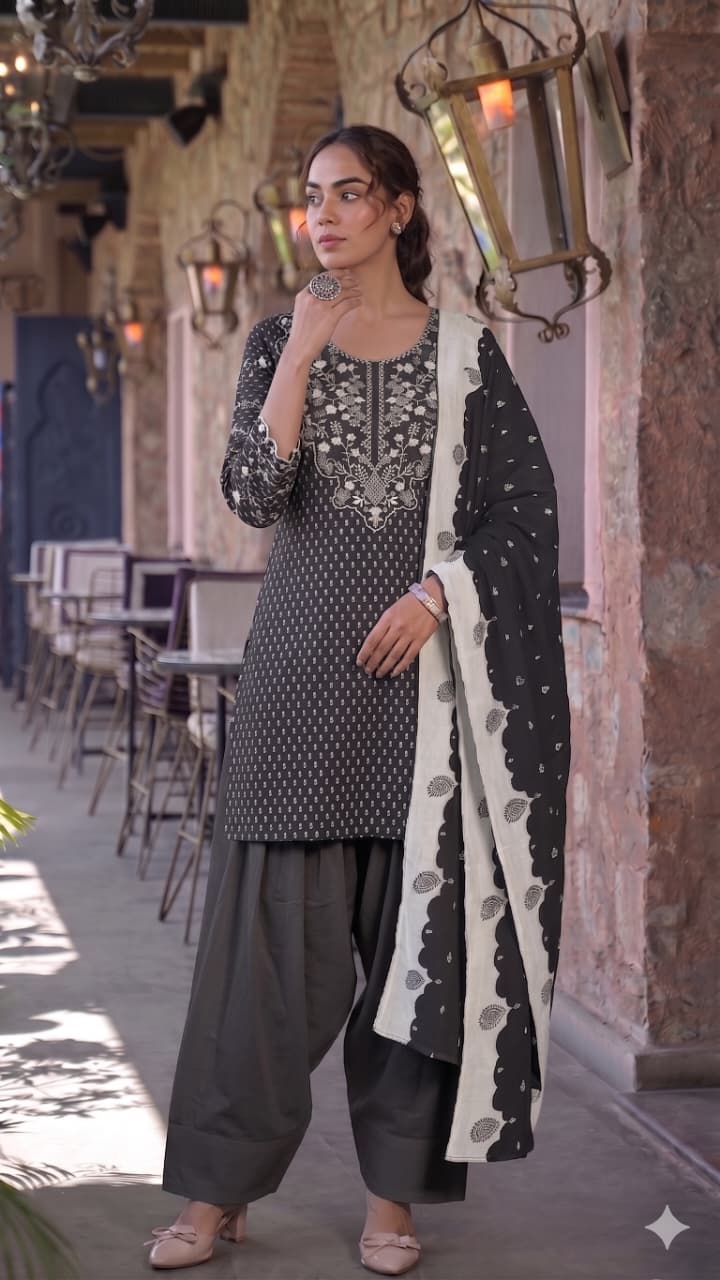 Afsana Lemika Cambric Cotton Embroidered Salwar Kameez