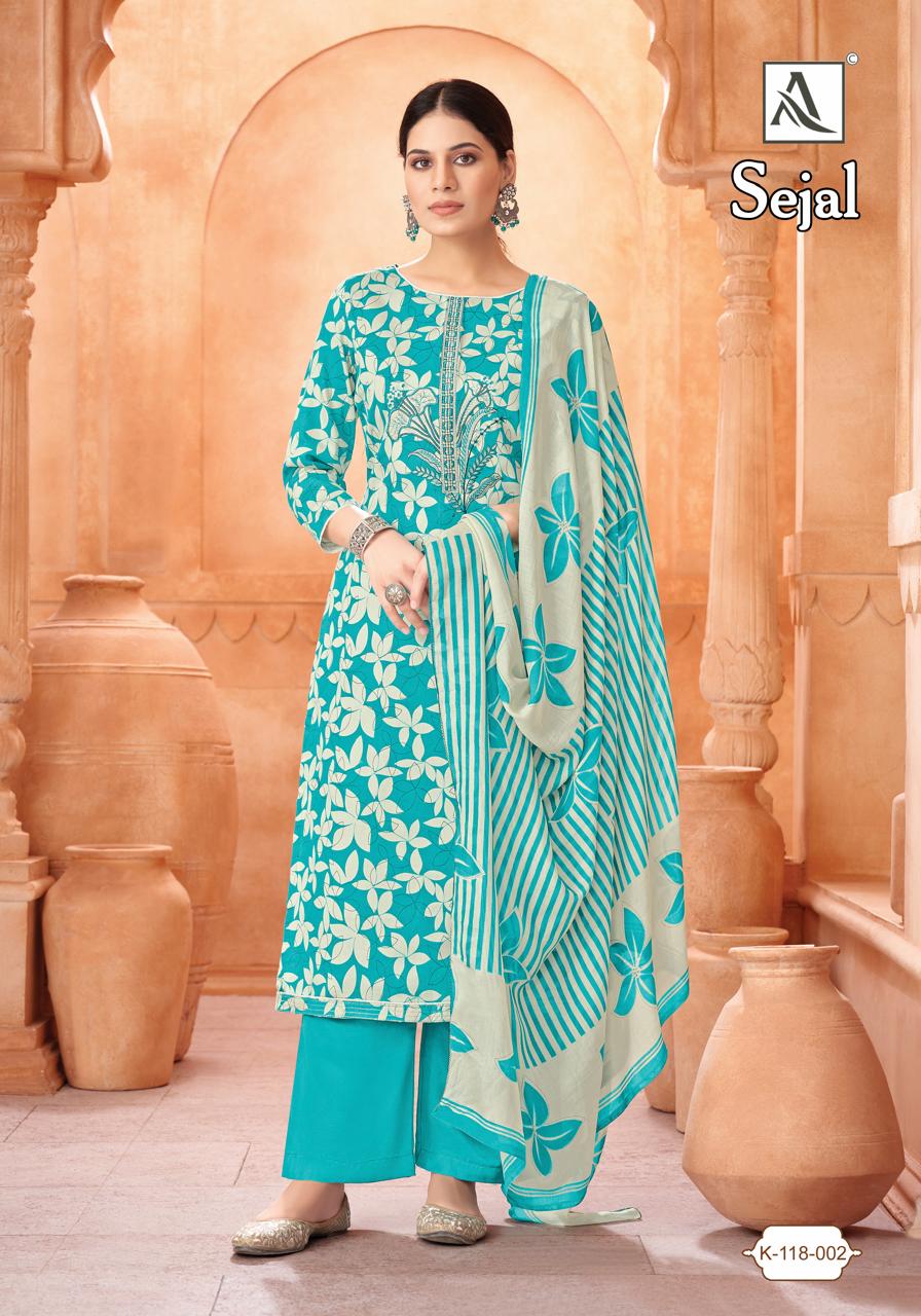 Alok Sejal Jam Printed Embroidered Dress Material