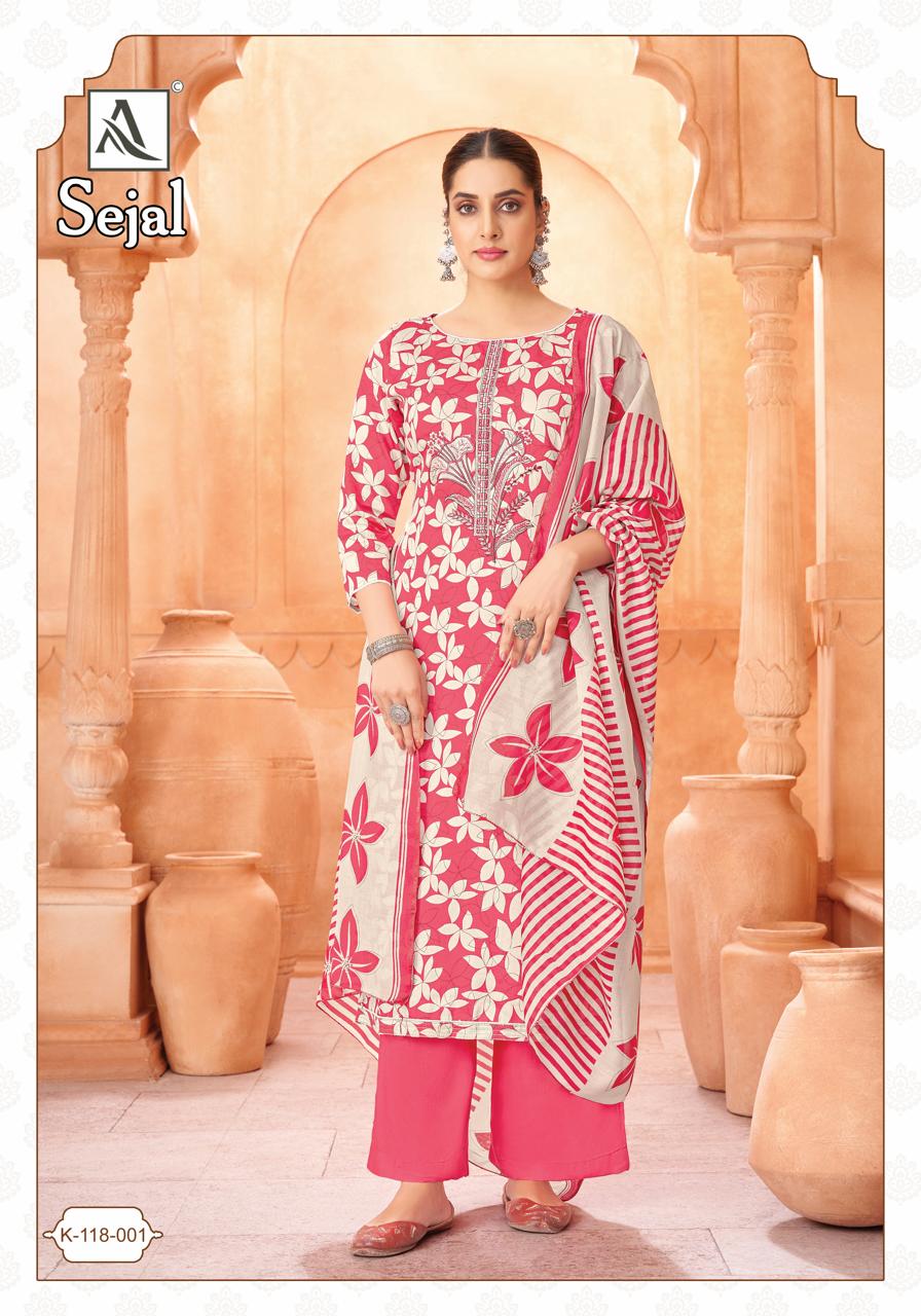 Alok Sejal Jam Printed Embroidered Dress Material