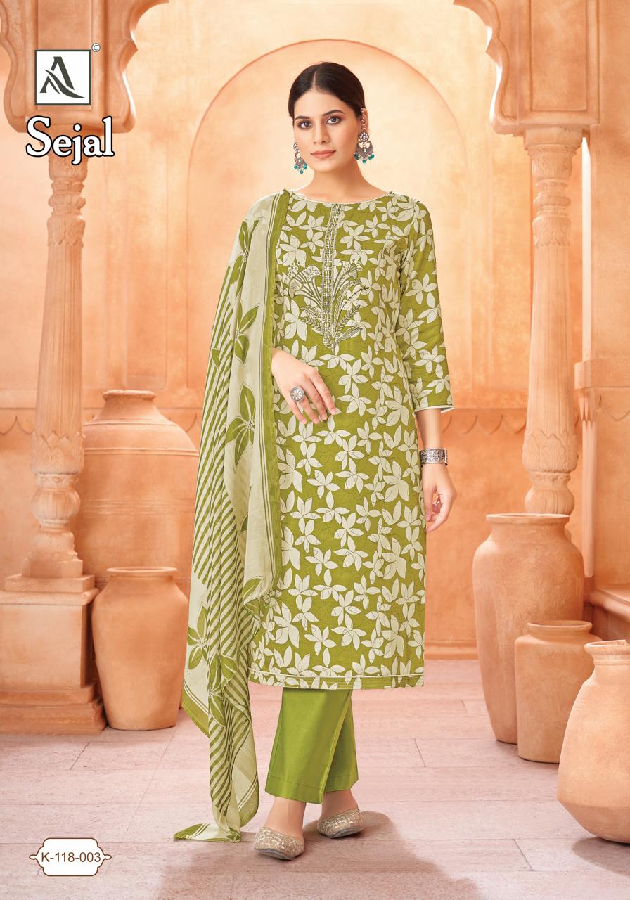 Alok Sejal Jam Printed Embroidered Dress Material